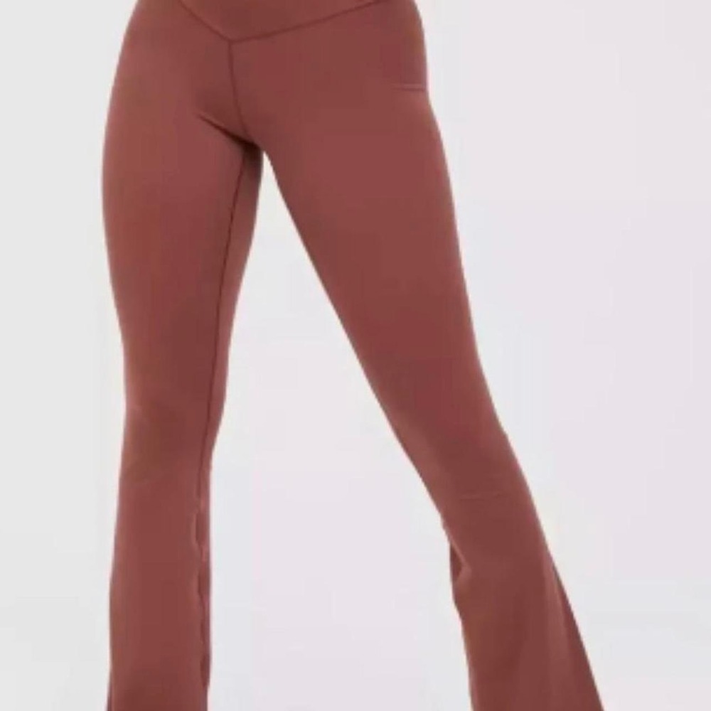 Aerie Offline Real Me Flare High Rise Leggings‎ Dusty Rose Size XL | EUC